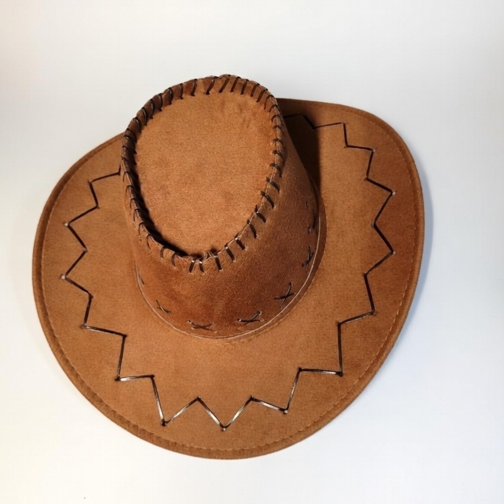 Unisex  Brown Suede Cowboy Hat - Unbranded
